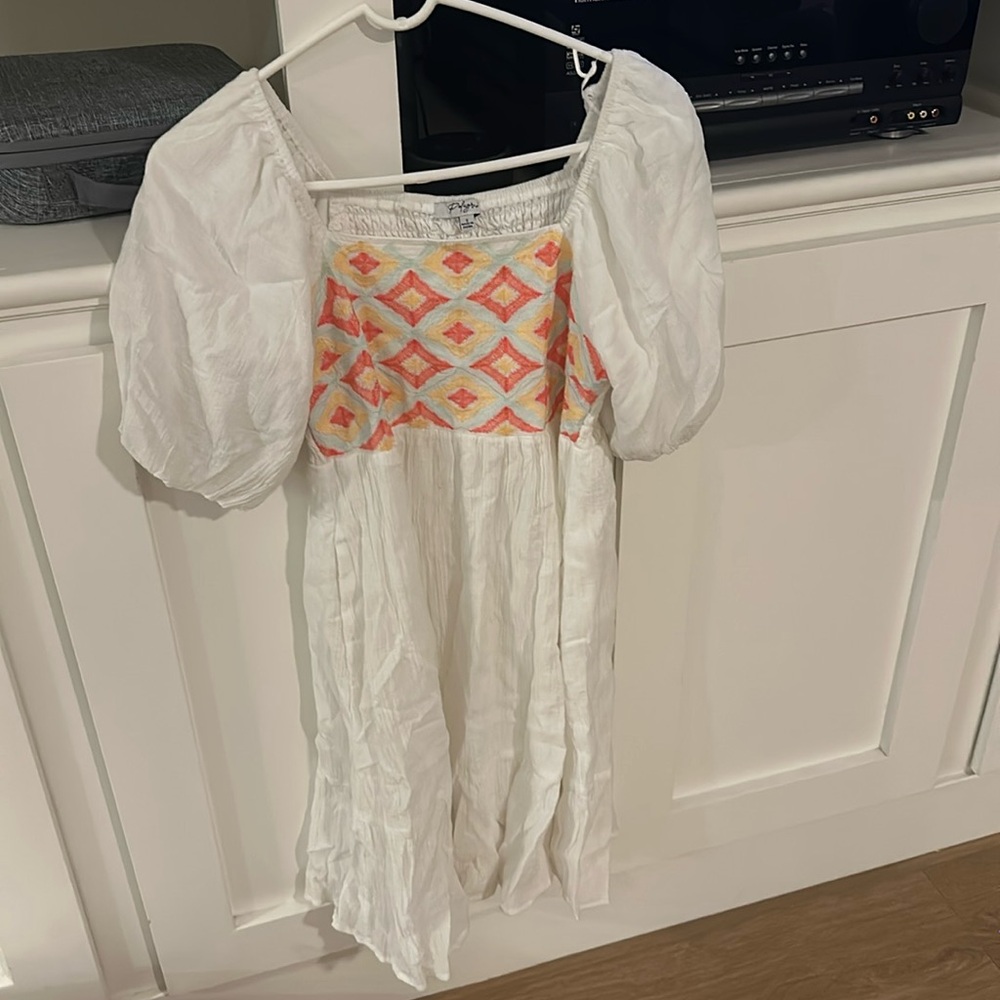 White mid length dress